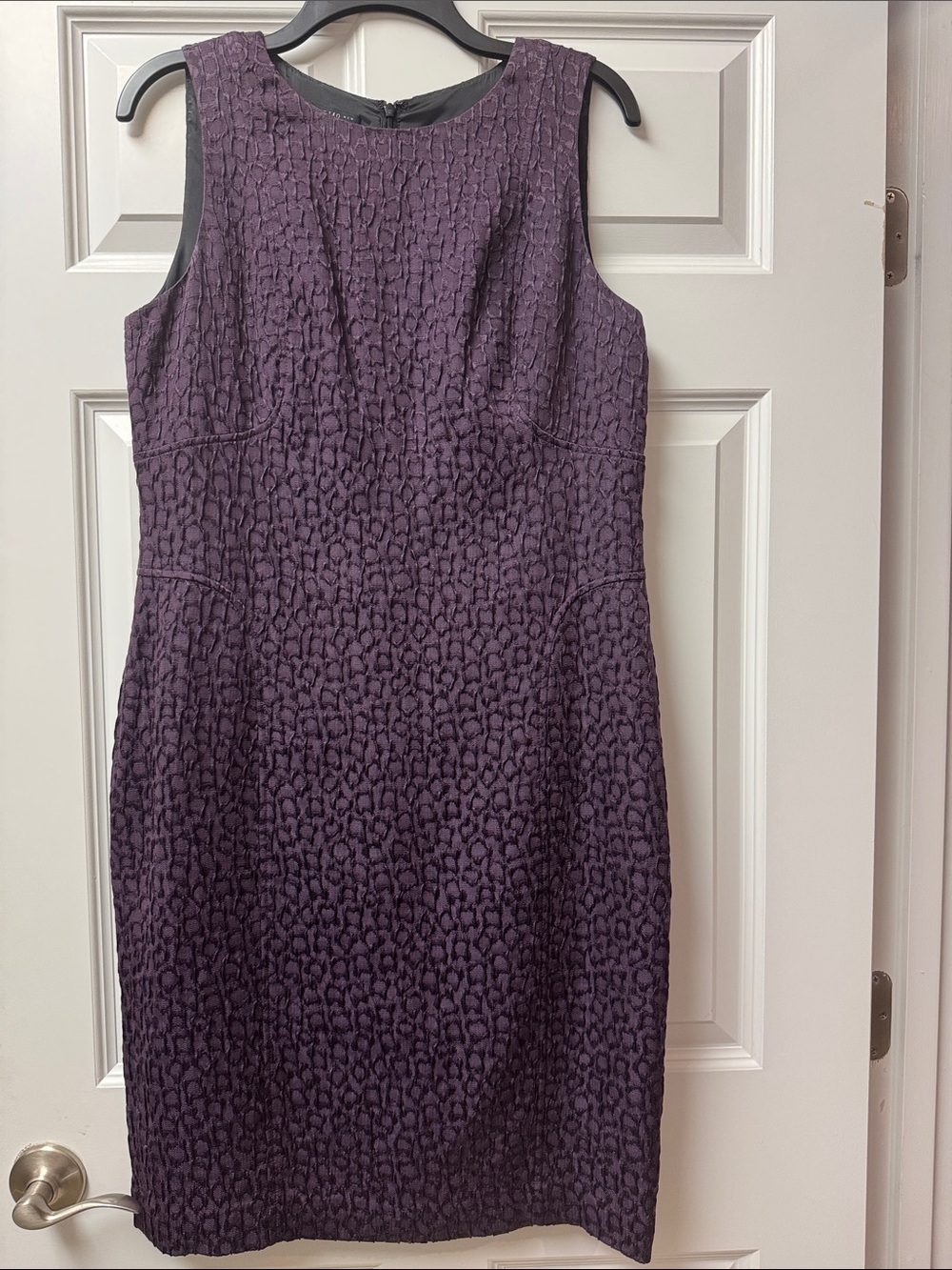 Lafayette 148 New York Textured Purple Sleeveless Midi Dress - Size 10